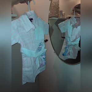 Striped Pink Kids Dress with Bear Print